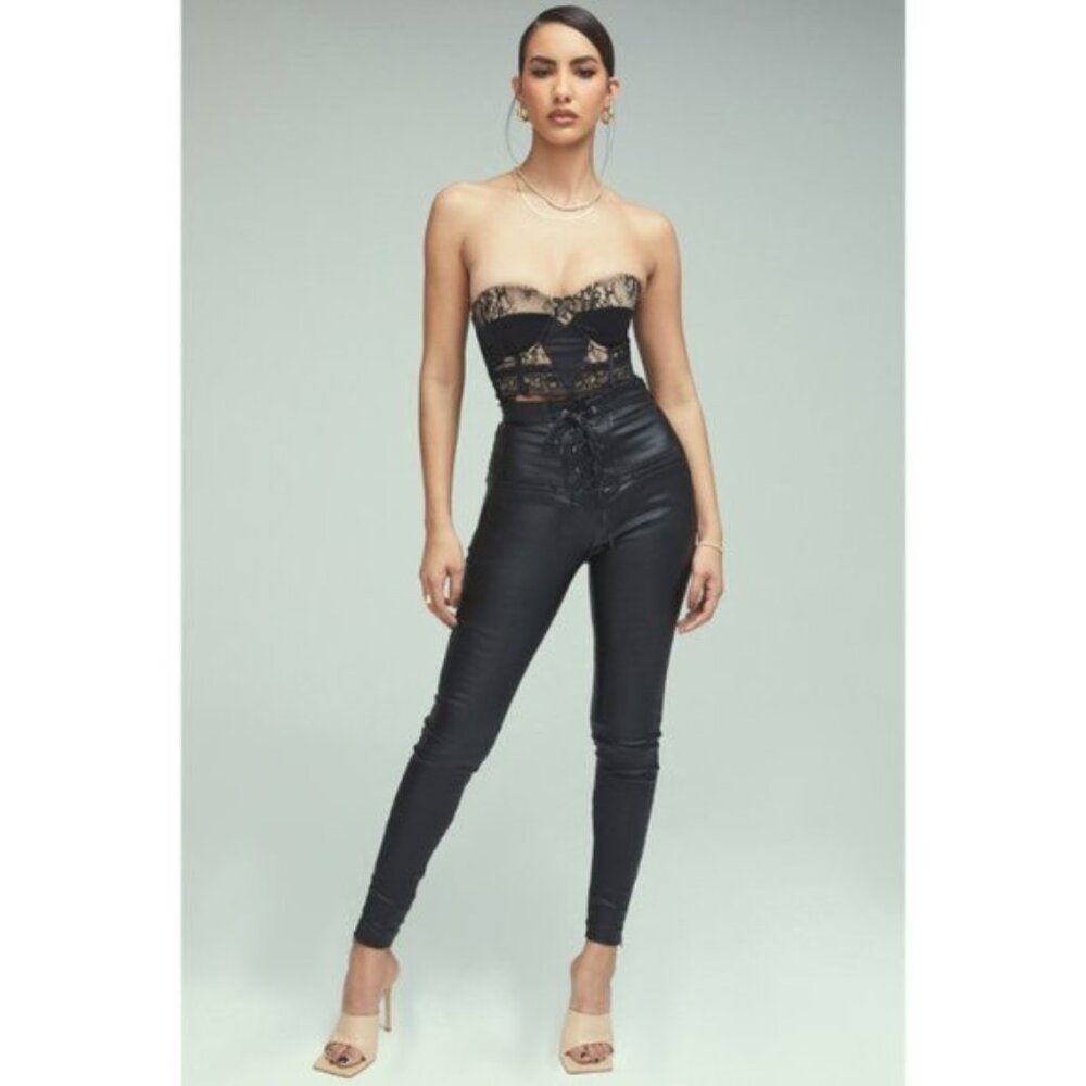 Mistress Rocks 'PERSONAL BEST' Black Wax Effect Trousers Size XS